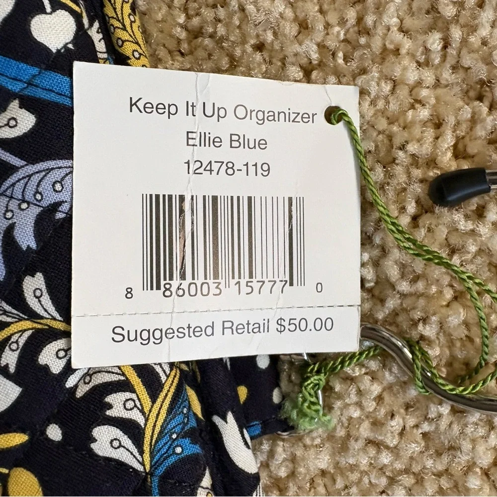 Vera Bradley Keep It Up‎ Organizer Ellie Blue and Yellow Floral Cosmetic Bag